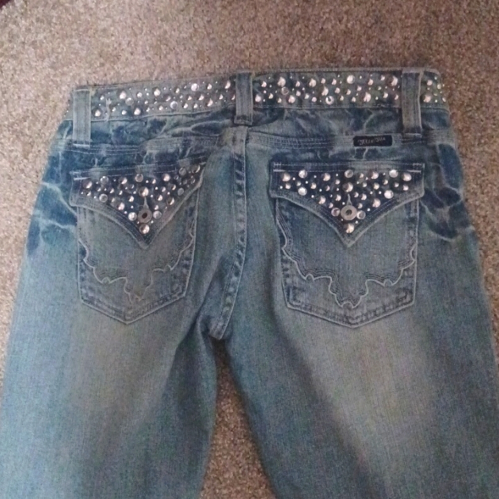 Special Edition Miss Me Faded Size 30 studded Bootcut Jeans
